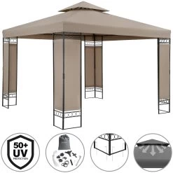 Pavillon Lorca Taupe 3x3m -Gartenmöbel Und Dekoration Geschäft d83ea0966c514f5698e8c52c4871c1f9 de 108723g 1