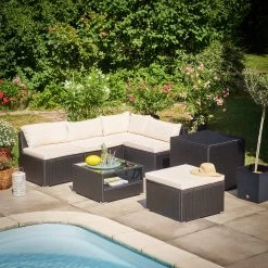 Polyrattan Ecklounge Schwarz/Creme Dicke Rückenpolster 15 Polyrattan Ecklounge Schwarz/Creme Dicke Rückenpolster -Gartenmöbel Und Dekoration Geschäft d9000b8e3f5e2f550bd0822a9caccbb7 de 995176d 24 1