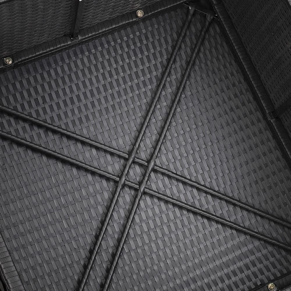 Polyrattan Ecklounge Schwarz/Anthrazit Dicke Rückenpolster 6 Polyrattan Ecklounge Schwarz/Anthrazit Dicke Rückenpolster – Bild 4