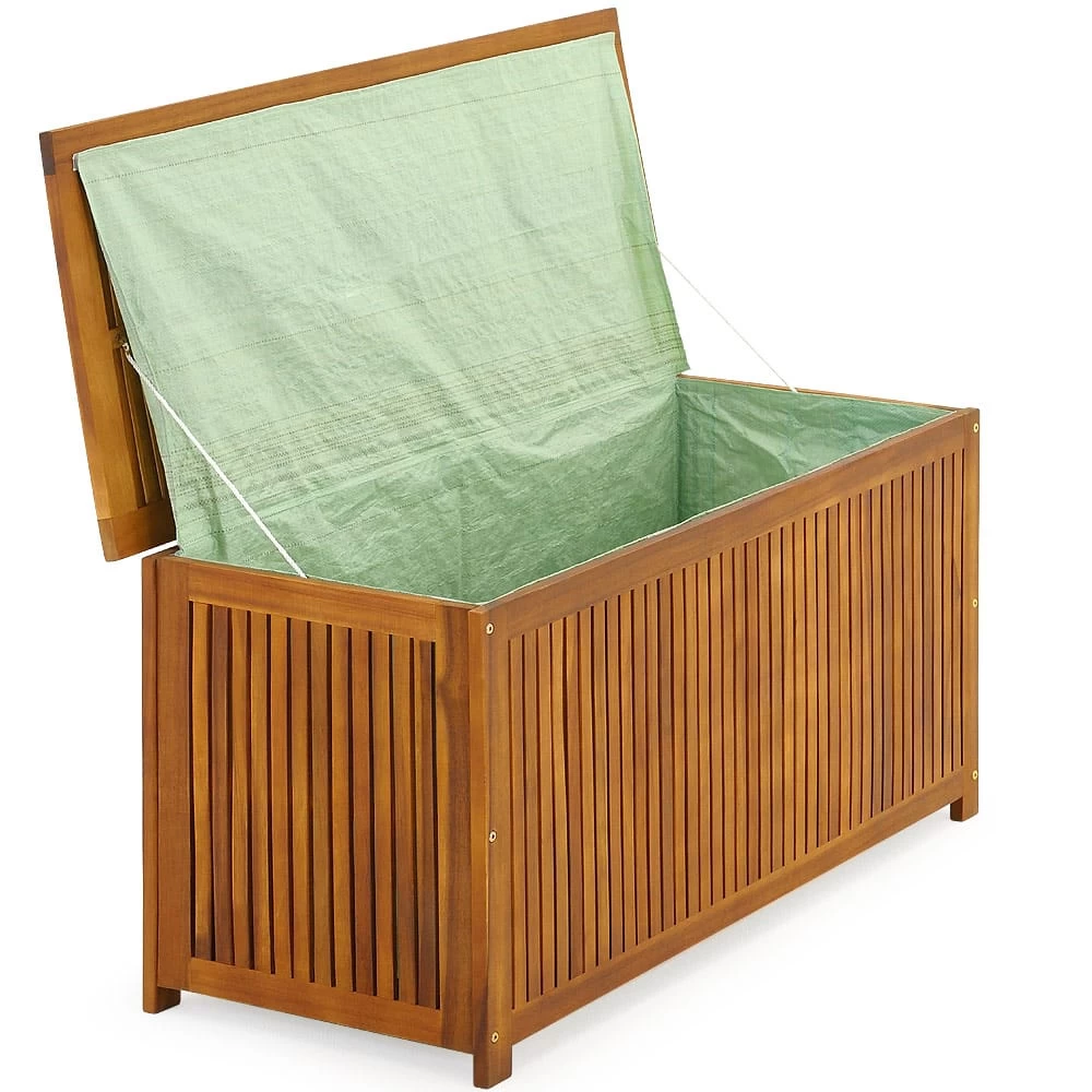 Auflagenbox Akazienholz 115x50x59cm Innenplane 17 Auflagenbox Akazienholz 115x50x59cm Innenplane – Bild 15