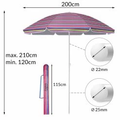 Sonnenschirm Crete Bunt 200cm Neigefunktion -Gartenmöbel Und Dekoration Geschäft da1255d4ec879a20e066887ba4e30b7d 1