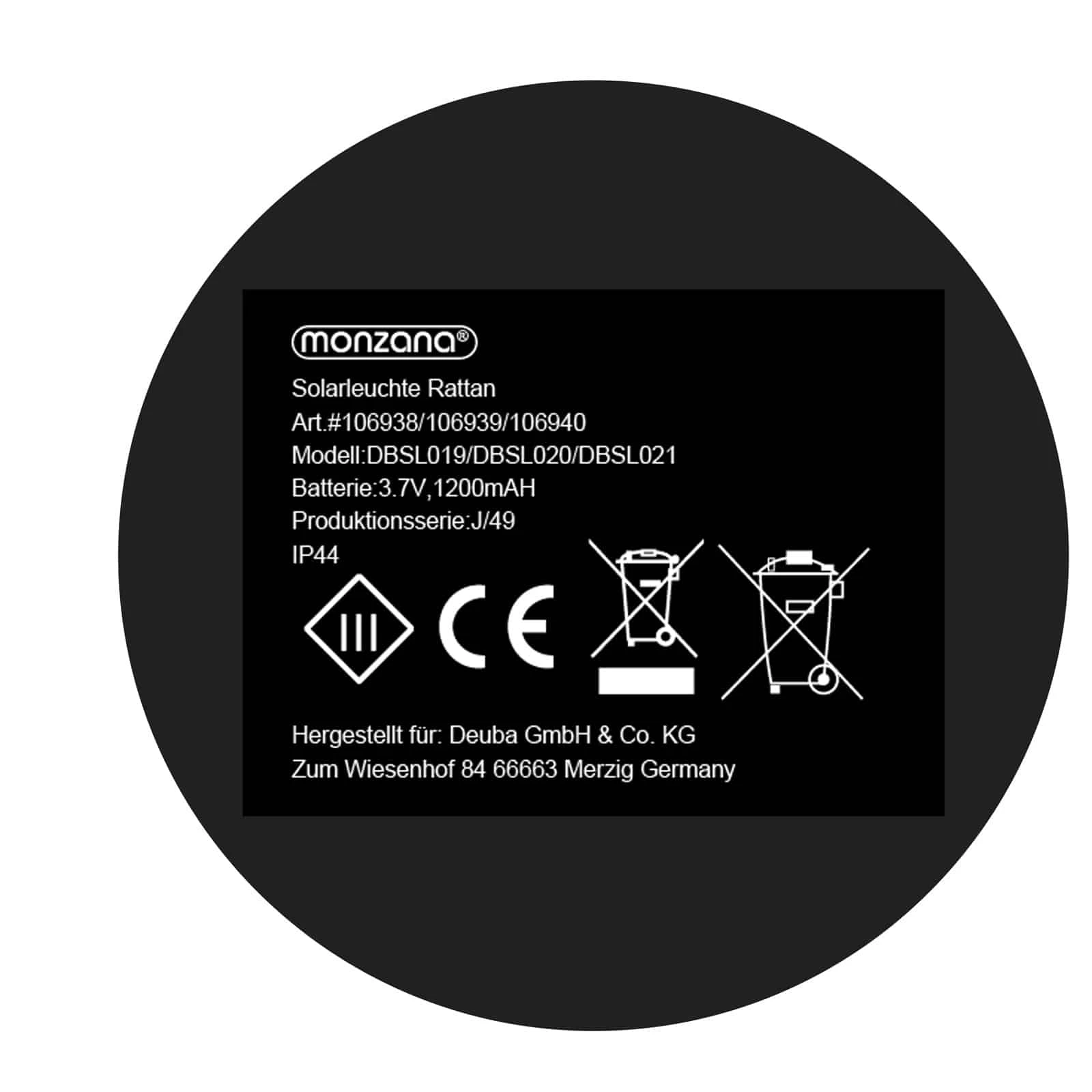 LED Solarleuchte Polyrattan 50cm 4 LED Solarleuchte Polyrattan 50cm – Bild 2
