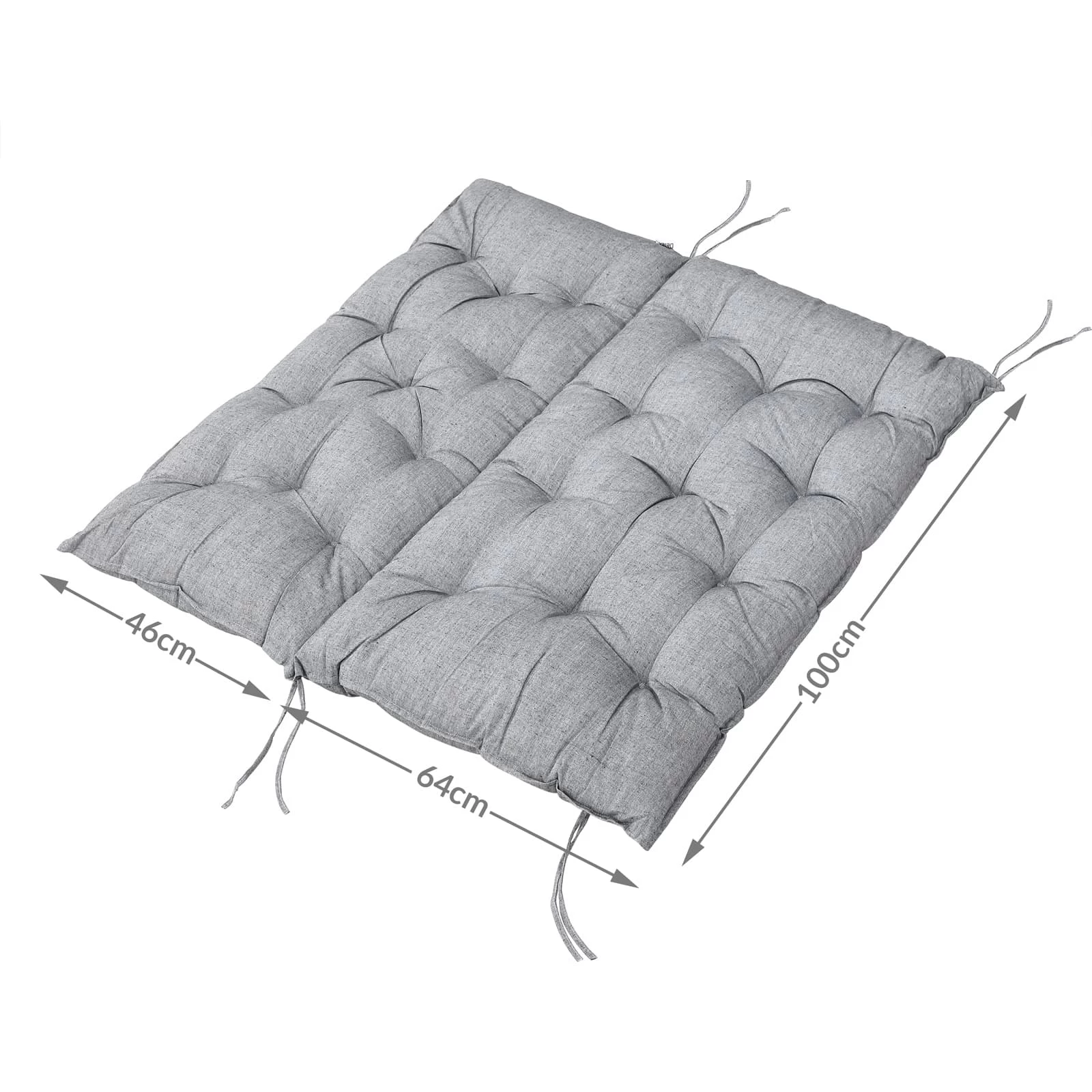 Bankauflage Mit Rückenlehne Hellgrau Meliert 100x110x8cm 9 Bankauflage Mit Rückenlehne Hellgrau Meliert 100x110x8cm – Bild 7