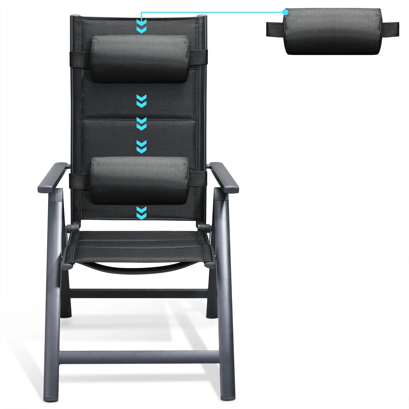 Gartenstuhl Bern Premium 4er-Set Anthrazit Gepolstert 7 Gartenstuhl Bern Premium 4er-Set Anthrazit Gepolstert – Bild 5