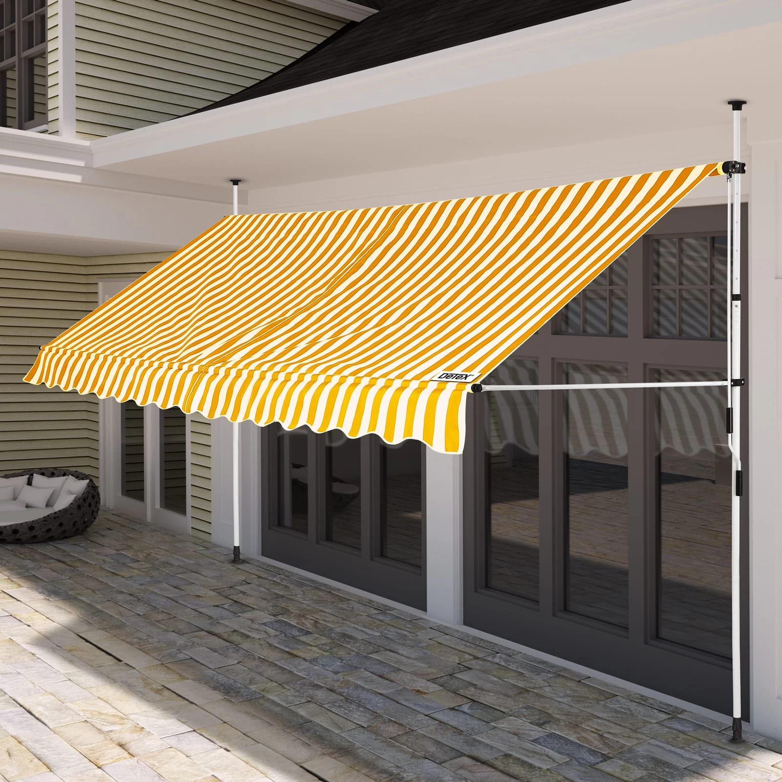 Klemmmarkise Gelb/Weiß 350cm 5 Klemmmarkise Gelb/Weiß 350cm – Bild 3