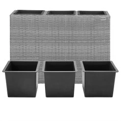 Polyrattan Blumentopf Grau 83x30,5x60cm -Gartenmöbel Und Dekoration Geschäft dc803ad3703c30ce72bbf03ab63927bc de 108642d 1