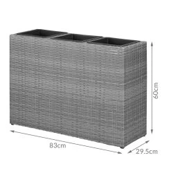 Polyrattan Blumentopf Grau 83x30,5x60cm -Gartenmöbel Und Dekoration Geschäft dcca82d4047d86d9426659b8c23b6143 de 108642d 5