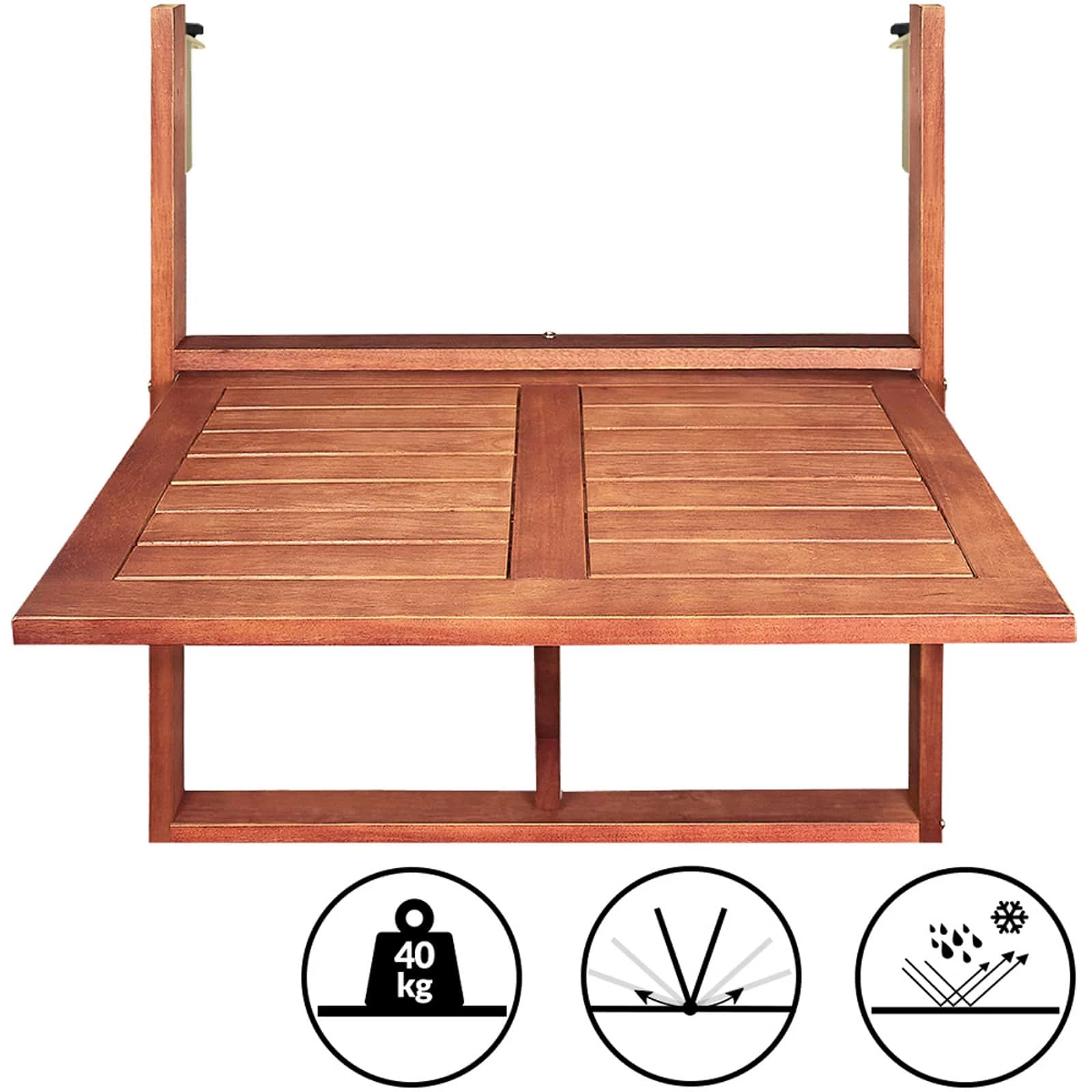 Balkonhängetisch Inkl. 2 Stühle 3-tlg. Akazienholz FSC®-zertifiziert 8 Balkonhängetisch Inkl. 2 Stühle 3-tlg. Akazienholz FSC®-zertifiziert – Bild 6