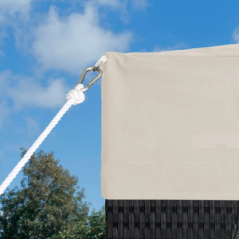 Polyrattan Pavillon Schwarz/Creme 3x4m 7 Polyrattan Pavillon Schwarz/Creme 3x4m – Bild 5