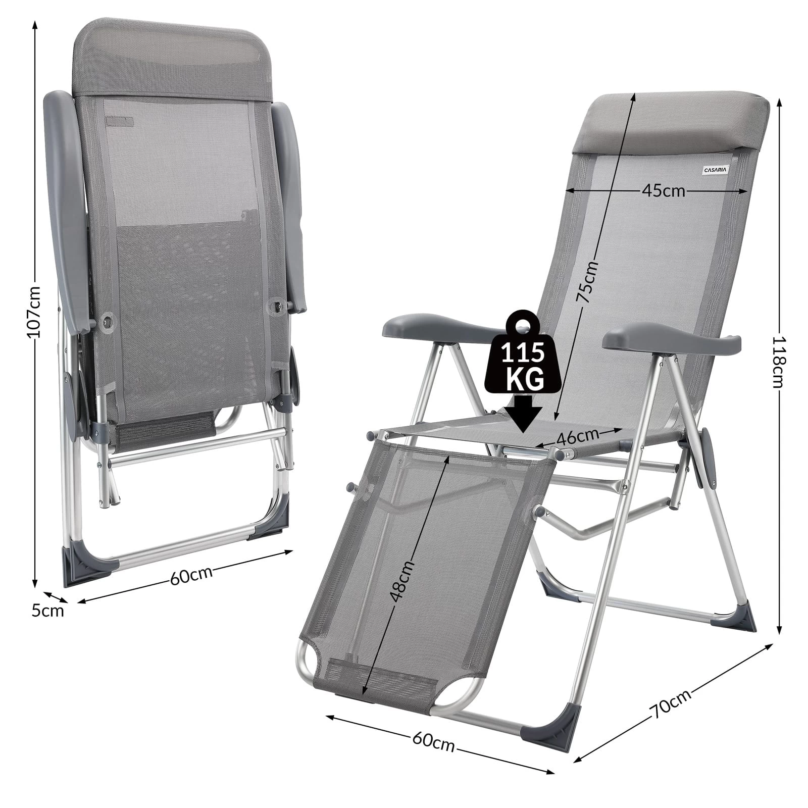 Gartenstuhl Hochlehner 2er-Set Anthrazit Alu 9 Gartenstuhl Hochlehner 2er-Set Anthrazit Alu – Bild 7