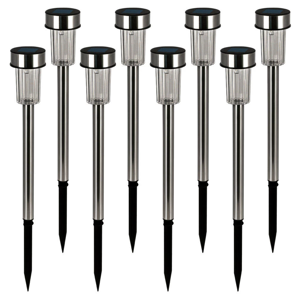 LED Solarleuchte 8er-Set Edelstahl 37cm 3 LED Solarleuchte 8er-Set Edelstahl 37cm