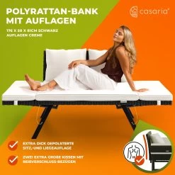 Polyrattan Gartenbank Schwarz/Creme 176x56x81cm 17 Polyrattan Gartenbank Schwarz/Creme 176x56x81cm -Gartenmöbel Und Dekoration Geschäft e36e7c7501db35e84ba63d90f1ec5f60 02 109599 on fs amb amz high de 1