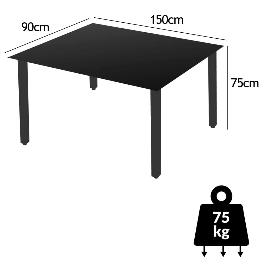 Gartentisch Bern Anthrazit Alu 150x90x75cm 7 Gartentisch Bern Anthrazit Alu 150x90x75cm – Bild 5