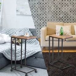 Beistelltisch Schwarz 50x35x65/70cm Mit Rollen -Gartenmöbel Und Dekoration Geschäft e480111cc45b36ac1616e4c9cff109a2 de 108649d 14 1