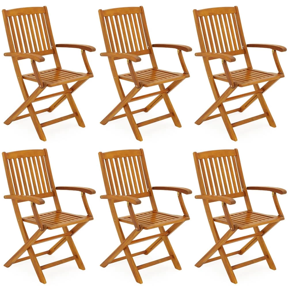 Gartenstühle Boston 6er-Set Akazienholz Klappbar 3 Gartenstühle Boston 6er-Set Akazienholz Klappbar