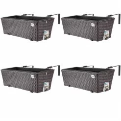 Polyrattan Blumenkasten 4er-Set Braun