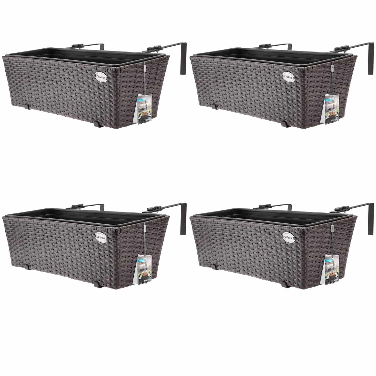 Polyrattan Blumenkasten 4er-Set Braun 3 Polyrattan Blumenkasten 4er-Set Braun