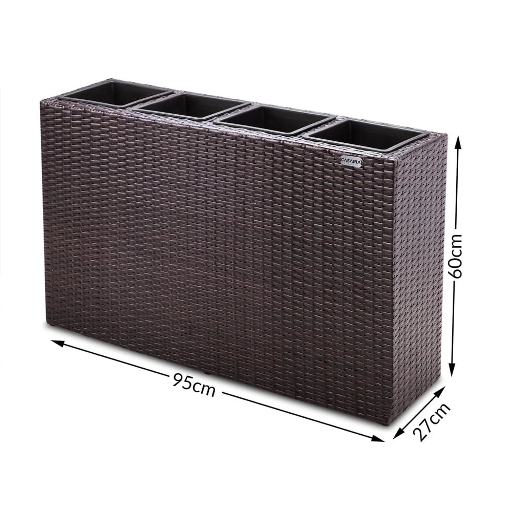 Polyrattan Blumentopf Braun 95x27x60cm 9 Polyrattan Blumentopf Braun 95x27x60cm – Bild 7