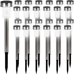 LED Solarleuchte 24er-Set Edelstahl 37cm