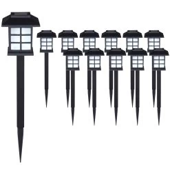LED Solarleuchten 12er-Set Schwarz