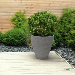 Blumentopf Grau Ø40cm Mit Rillenstruktur -Gartenmöbel Und Dekoration Geschäft ed681da1a52035ae1a55564369d3ec85 de 191542d 1 2
