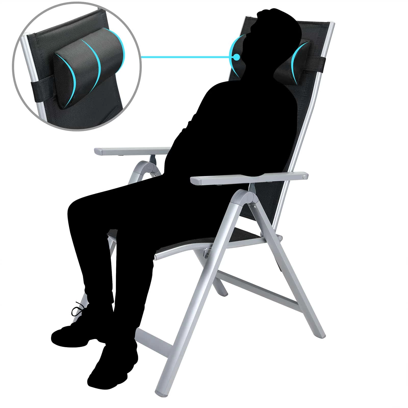 Gartenstuhl Bern Premium 4er-Set Silber Gepolstert 5 Gartenstuhl Bern Premium 4er-Set Silber Gepolstert – Bild 3