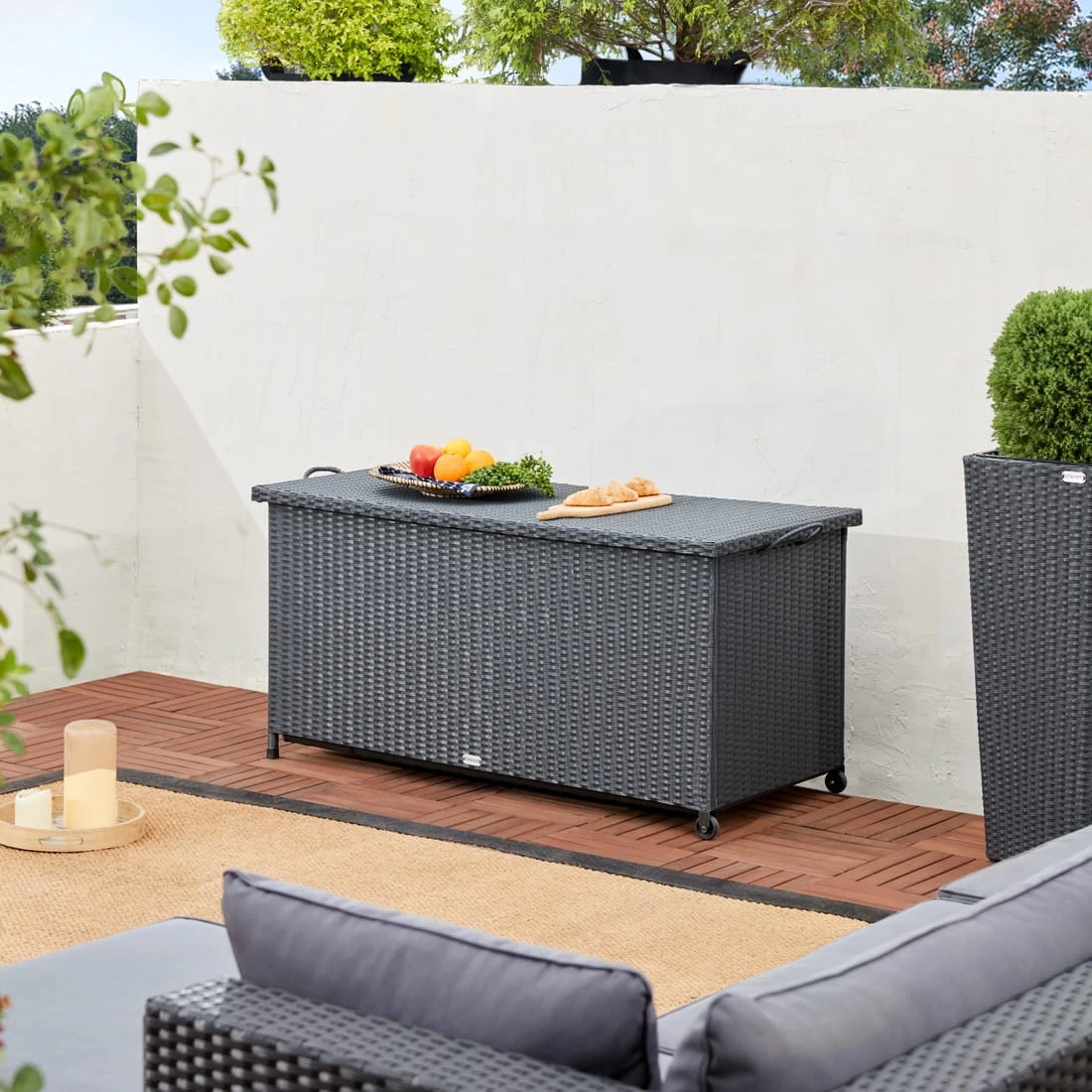 Polyrattan Auflagenbox Schwarz 122x56x61cm Griffe 21 Polyrattan Auflagenbox Schwarz 122x56x61cm Griffe – Bild 19