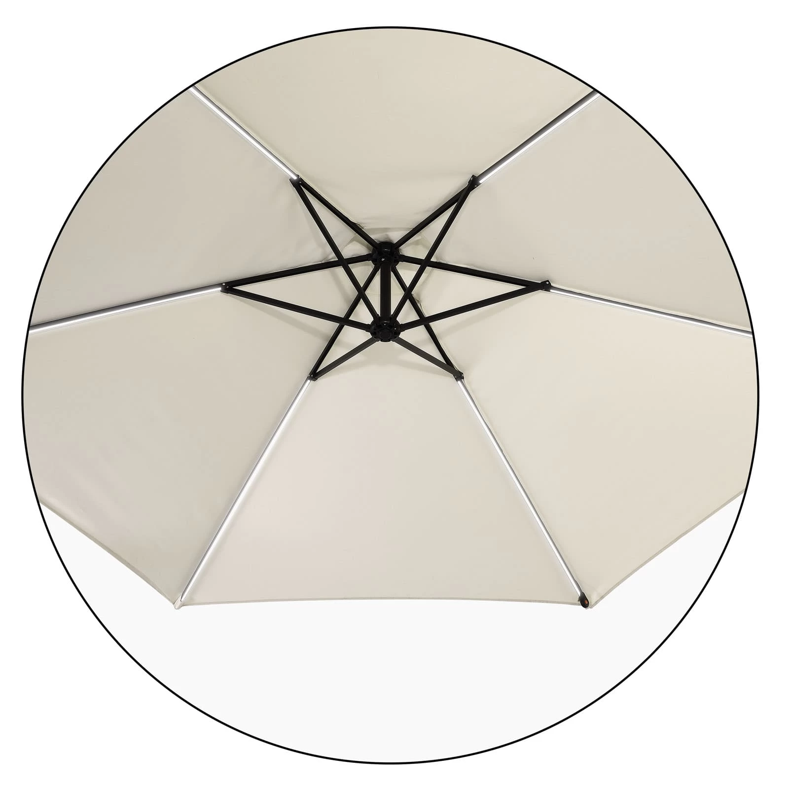 LED Solar Ampelschirm Mali Creme Ø330cm 4 LED Solar Ampelschirm Mali Creme Ø330cm – Bild 2