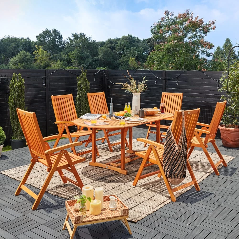 Garten-Sitzgruppe Vanamo 7-tlg. Eukalyptusholz FSC®-zertifiziert 8 Garten-Sitzgruppe Vanamo 7-tlg. Eukalyptusholz FSC®-zertifiziert – Bild 6