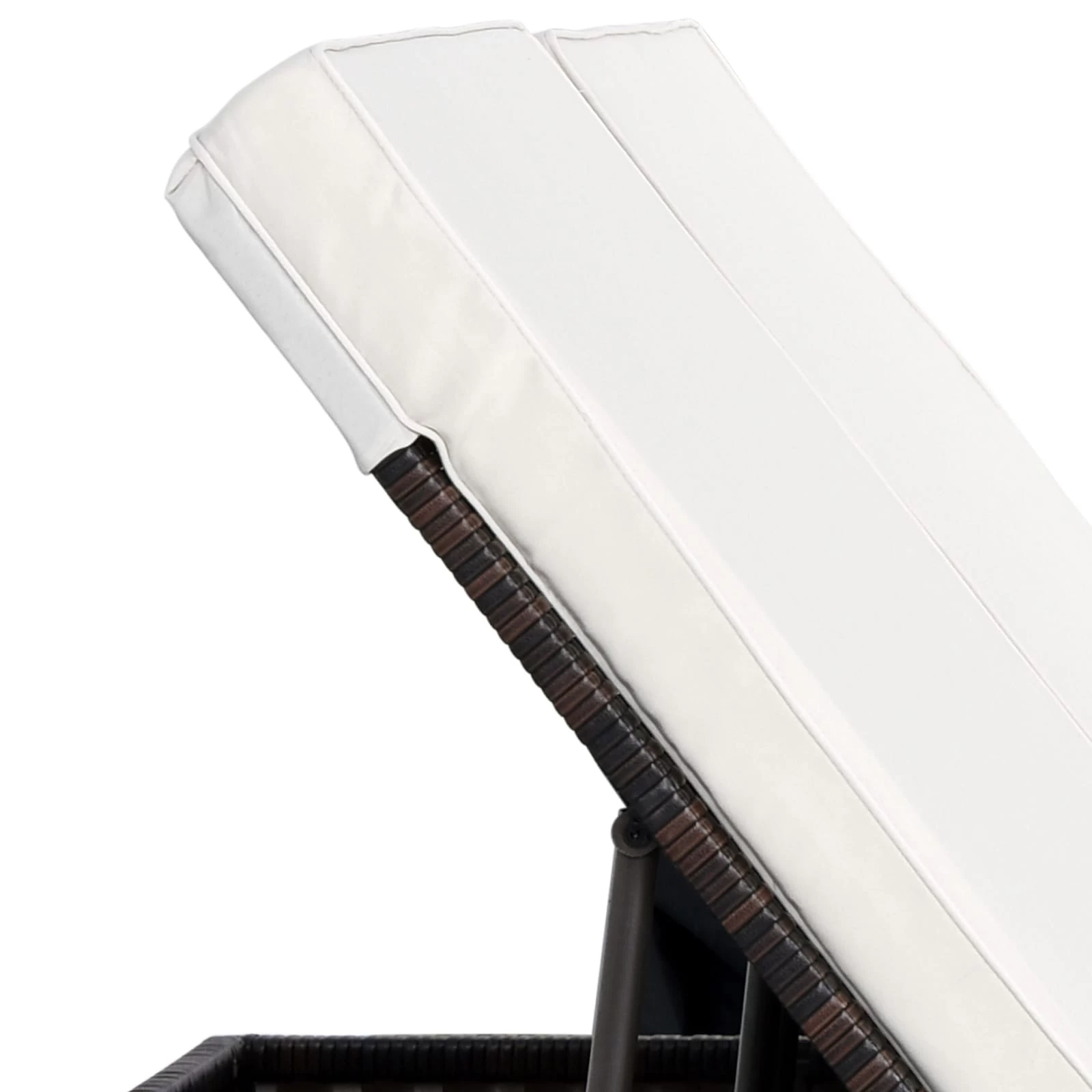 Polyrattan Sonnenliege Braun/Creme 196x116x38cm 5 Polyrattan Sonnenliege Braun/Creme 196x116x38cm – Bild 3