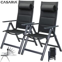 Gartenstuhl Bern Premium 2er-Set Anthrazit Gepolstert