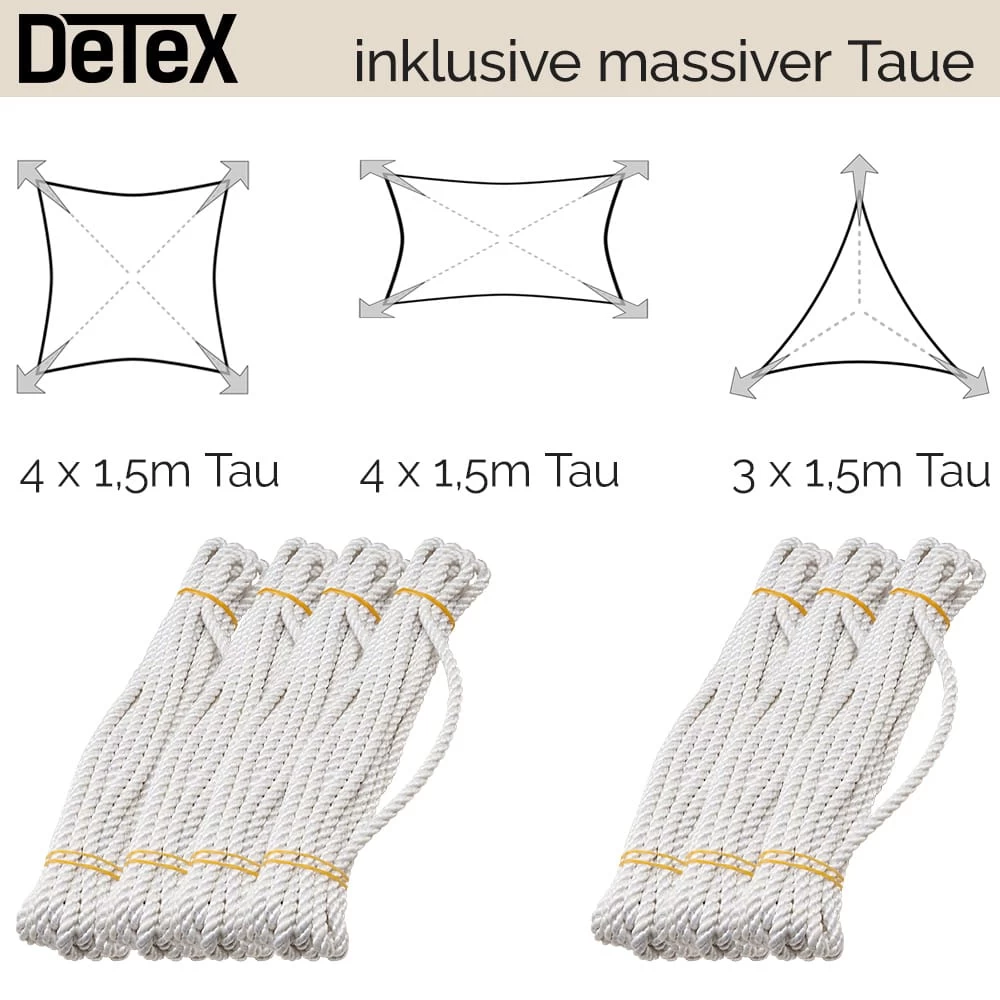 Sonnensegel Oxford Quadrat Creme 3x3m 9 Sonnensegel Oxford Quadrat Creme 3x3m – Bild 7