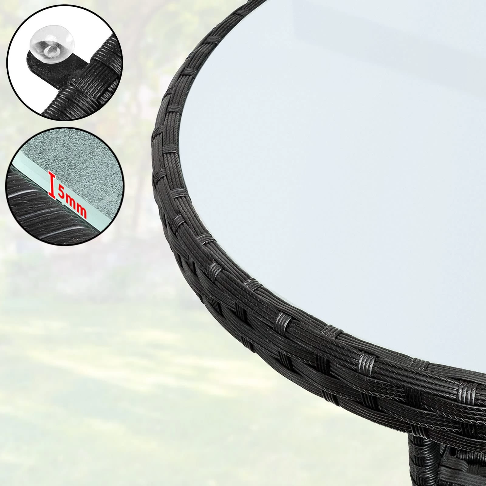 Polyrattan Balkonset 3-tlg. Inkl. Sitzauflagen 6 Polyrattan Balkonset 3-tlg. Inkl. Sitzauflagen – Bild 4