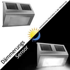 LED Solar-Wandleuchte 2er-Set Edelstahl -Gartenmöbel Und Dekoration Geschäft f5786215578fcec440df5c09c2dfaf89 3