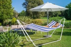 Hängematte Mit Metallgestell Creme/Blau 200x80cm -Gartenmöbel Und Dekoration Geschäft f58199deb623d6cca76d34e797651b9d de 102377d 10 1 1