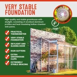 Alu Beistellgewächshaus 190x122x202cm Mit Fundament -Gartenmöbel Und Dekoration Geschäft f5da53f79650dc93f40785b843f08176 02 991464 on fs m web low uk