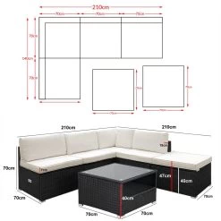 Polyrattan Ecklounge Schwarz/Creme Dicke Rückenpolster 18 Polyrattan Ecklounge Schwarz/Creme Dicke Rückenpolster -Gartenmöbel Und Dekoration Geschäft f73aa04199db616550584640fb58c4a1 de 995176d 3 1