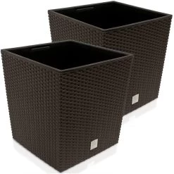 Blumentopf Rato Low 2er-Set Umbra 32x32x33cm