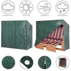 Abdeckung Strandkorb Grün 165x125x90cm