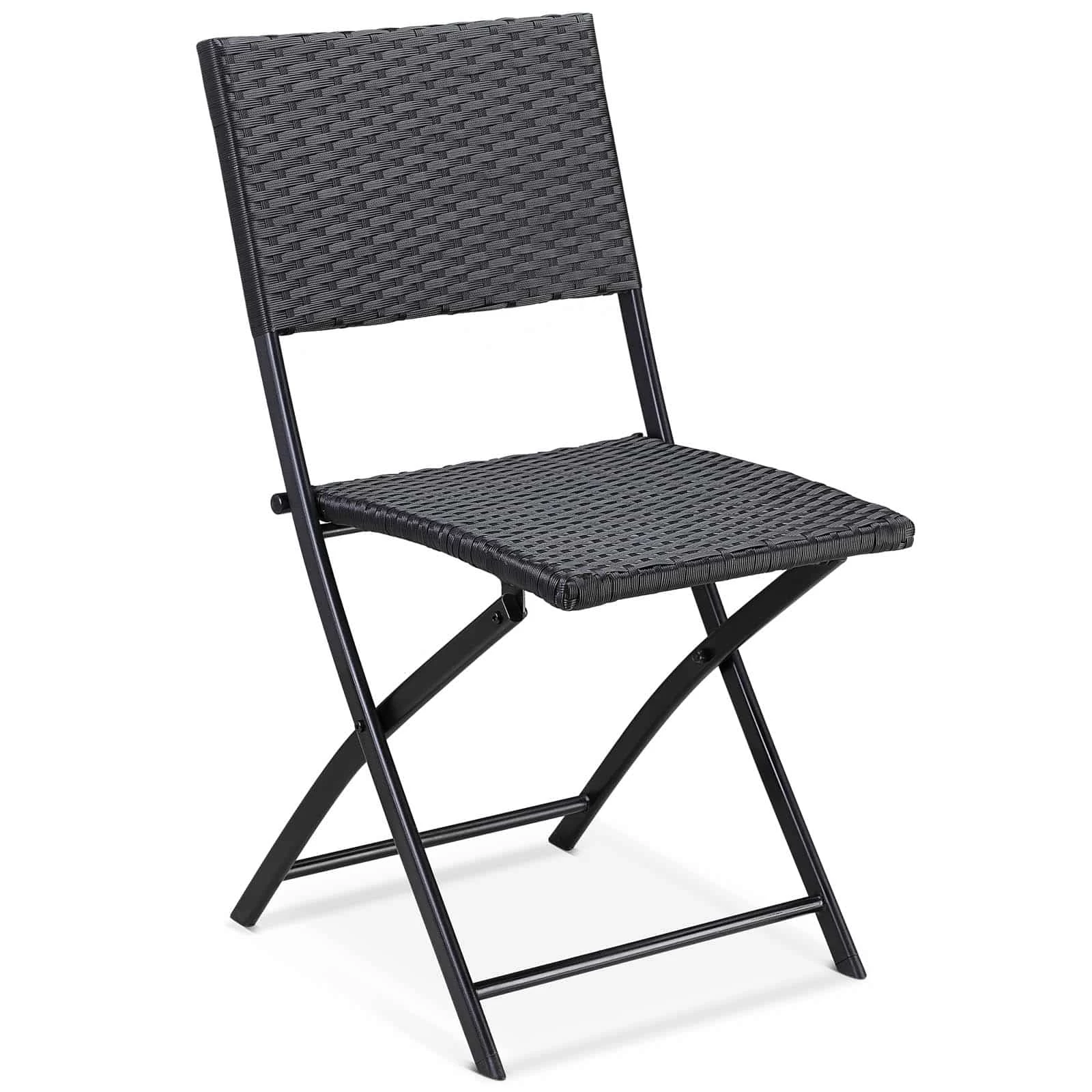 Polyrattan Klappstuhl Rom 4er-Set Schwarz 4 Polyrattan Klappstuhl Rom 4er-Set Schwarz – Bild 2
