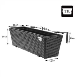 Polyrattan Blumenkasten 2er-Set Schwarz -Gartenmöbel Und Dekoration Geschäft fe20278b7a4262a428b632b3edb88fa8 de 108062d 10