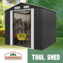 Geräteschuppen Anthrazit Metall 257x205x177,5cm -Gartenmöbel Und Dekoration Geschäft ff07d0033226ee98cad23f4bd5c6b366 a de 990743g4 1 en